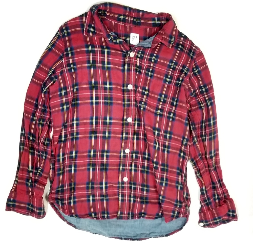 GAP KIDS Size L (10) long sleeve plaid shirt